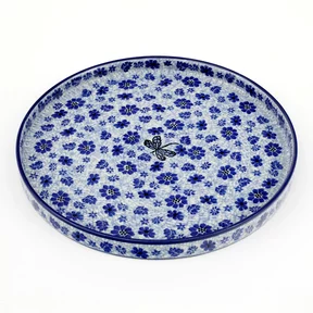 Talerz płytki z wysokim rantem E93 25,5 cm <br> 1443X Ważka w kwiatach
